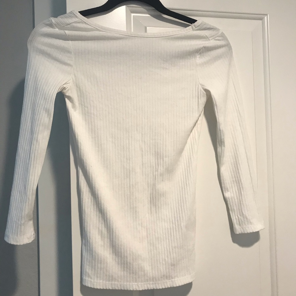 white ribbed long sleeve